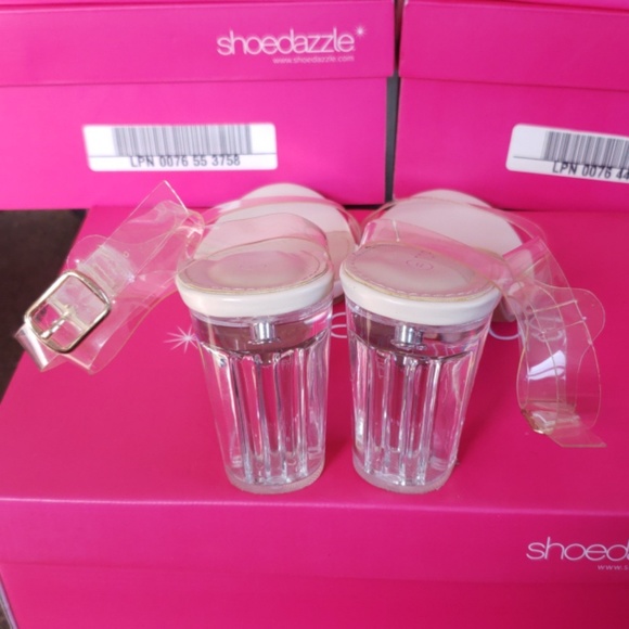 Nude Transparent High Heel Sandals Size 8 Top Moda - Picture 4 of 8